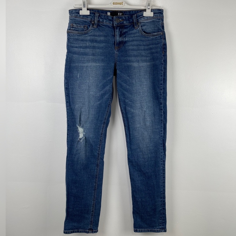 KUT From The Kloth Catherine Boyfriend Distressed Jeans Size 8